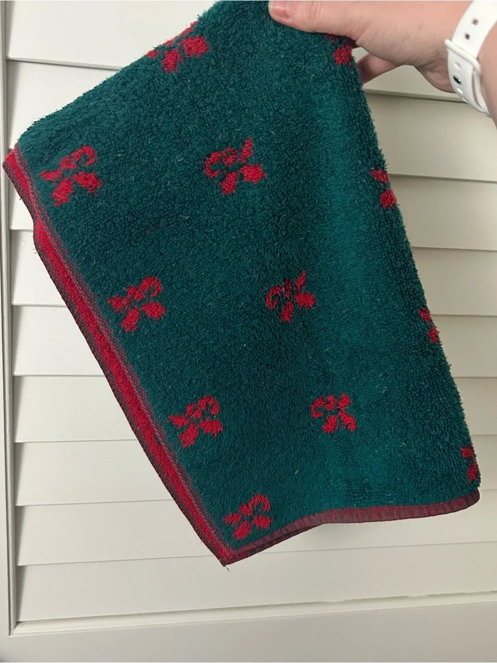 VTG Christmas Noel Hand Towel Reversible
